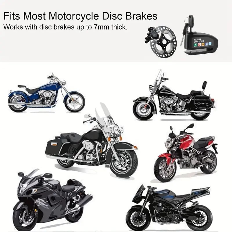 ✨High Decibel Smart Disc Brake Lock Dual Protection for Motorcycles Bikes and E Bikes