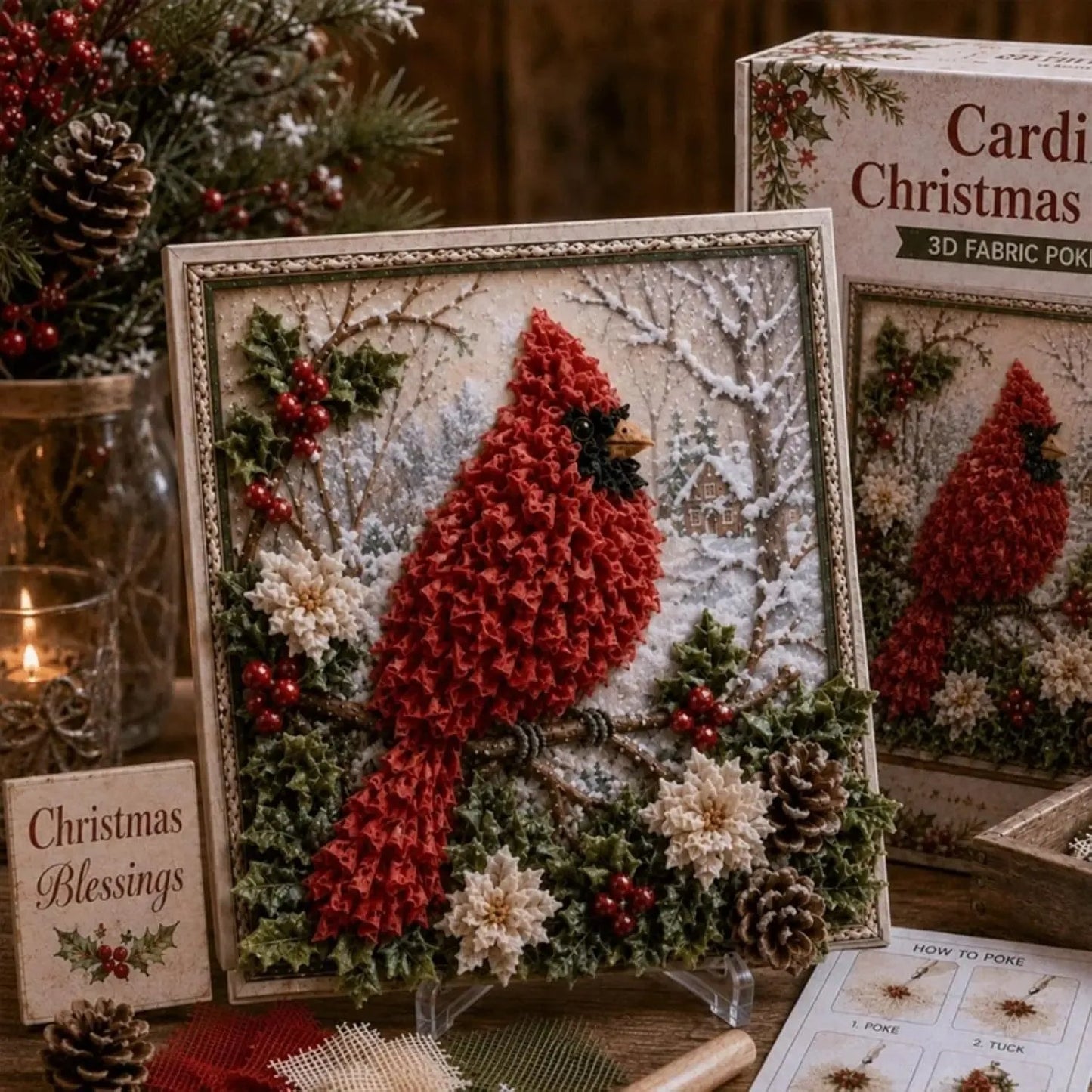 ✨Hot 30% OFF🌹🎄 3D Christmas Fabric Poke Art Kit