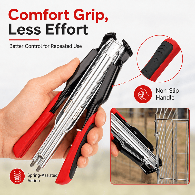 🔥Auto-Feed Hog Ring Pliers Kit –Heavy Duty Fence & Cage Fastening Tool