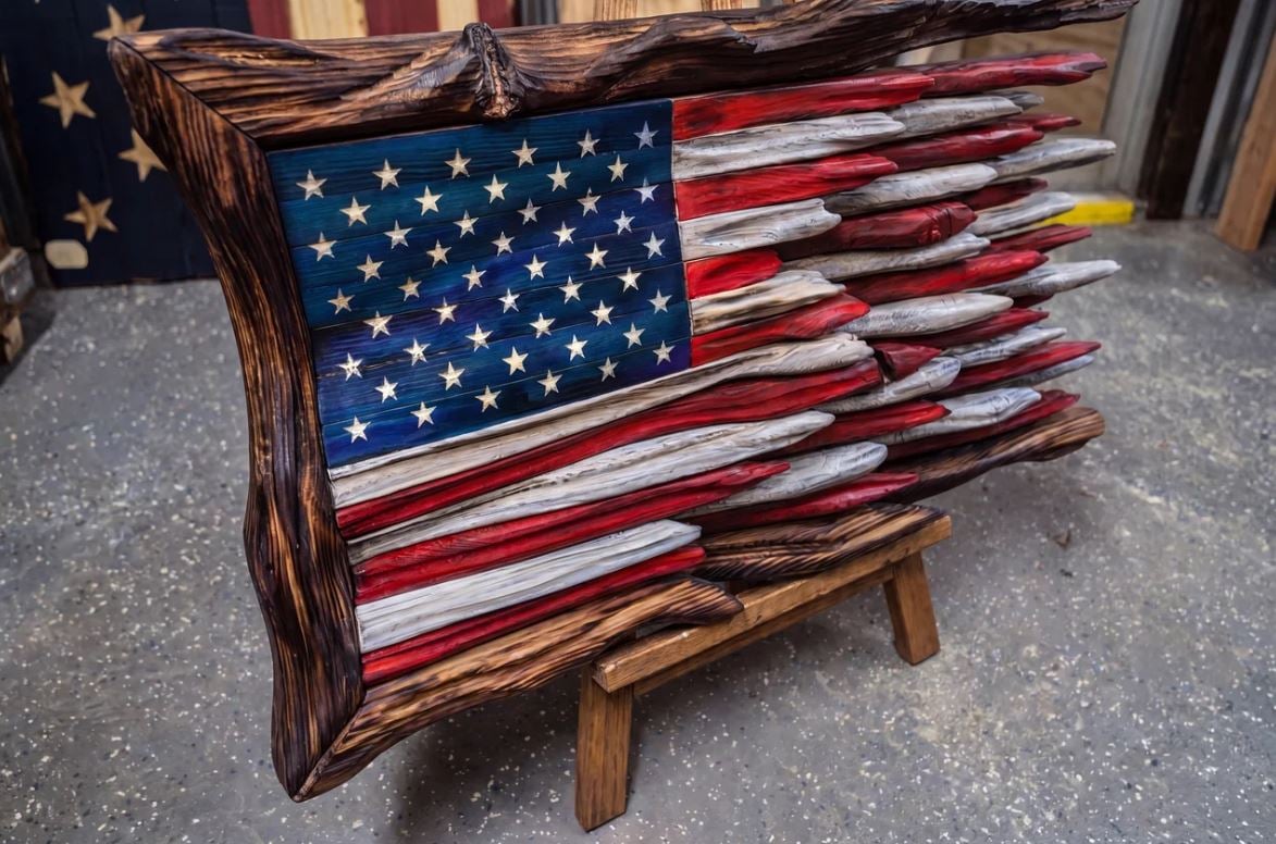 🔥Father’s Day 49% OFF - 🇺🇸 Battle Worn Wooden Flag | Handcrafted Patriotic Wall Art by Veteran