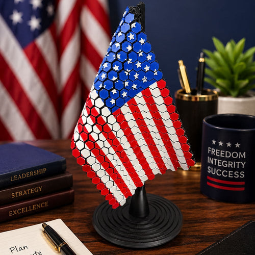 ✨🇺🇸 Flag Chain Mail Patriotic Desk Decor
