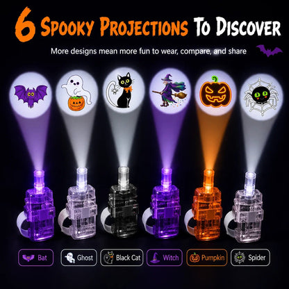 🔥👻  Halloween Finger Projector Rings – LED Party Favors for Kids