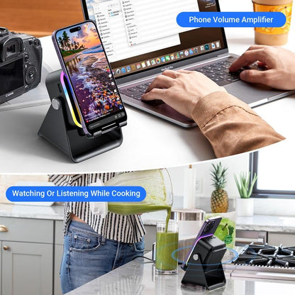 ✨Wireless Induction Audio Speaker Stand, 5-in-1 Cellphone Holder