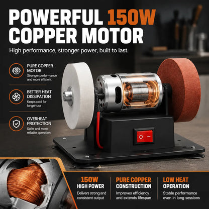 🔥Mini Bench Grinder with 2 Grinding Wheels