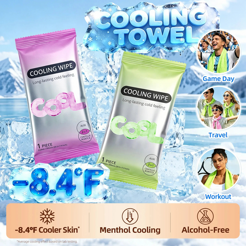✨Cooling Towels & XL Menthol Cooling Wipes for Summer Heat, Sports, Travel & Outdoor Relief