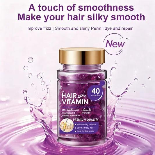 🔥Hair Vitamin Capsules Infused with Violet Vitamins & Argan Oil,40 Capsules💜