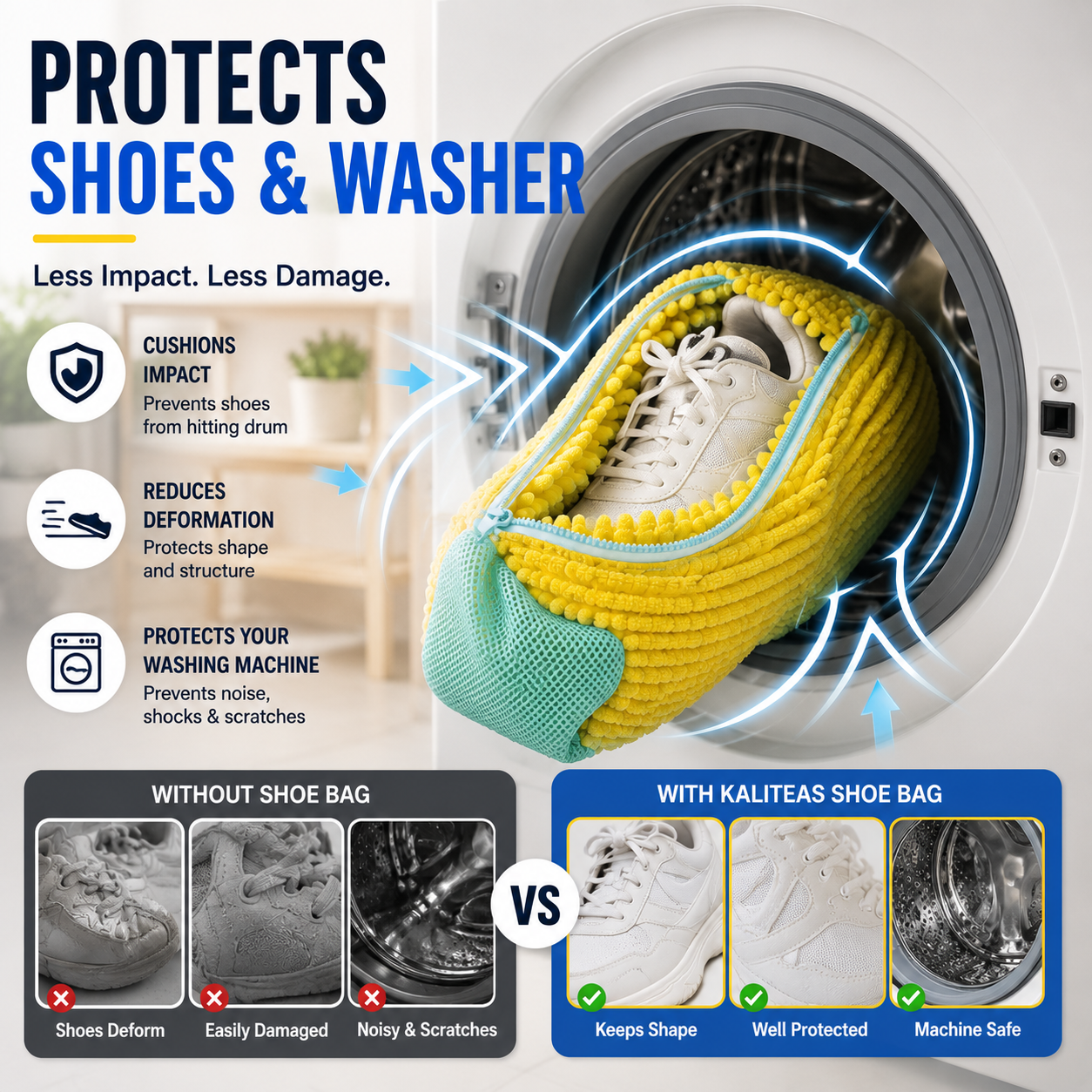🔥👟 No-Scrub Shoe Washing Bag – Clean & Protect Your Sneakers In The Washing Machine