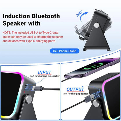 ✨Wireless Induction Audio Speaker Stand, 5-in-1 Cellphone Holder