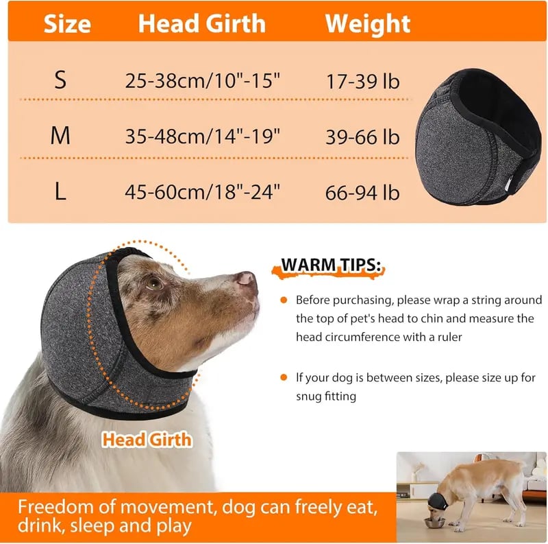 ✨🐶 Dog Calming Hoodie Ear Wraps for Dogs, Waterproof Dogs Swim Cap
