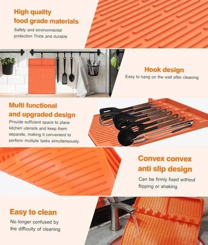 ✨🌞Summer Sale 49% OFF🍖Silicone BBQ Side Shelf Mat — Keep Tools Clean & Close