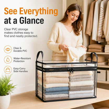 ✨Bolsa de almacenamiento transparente de plástico grueso de alta resistencia para ropa, mudanzas y almacenamiento🧸📚