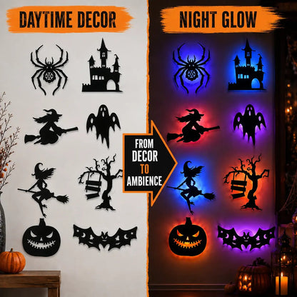 🔥30 PCS Halloween LED Silhouette Wall Light Stickers