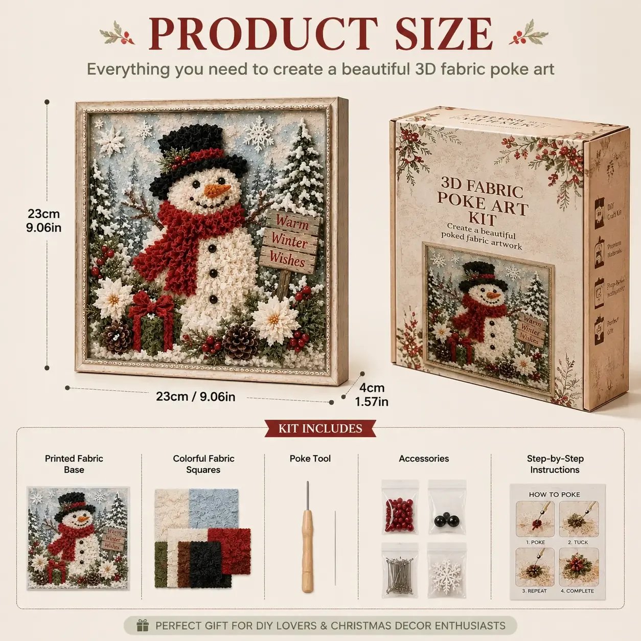 ✨Hot 30% OFF🌹🎄 3D Christmas Fabric Poke Art Kit