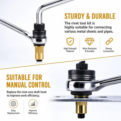 ✨Limited Time 50% Off✨Head Rivet Nut Tool, M3 M4 M5 M6 M8 M10 Rivnut Kit