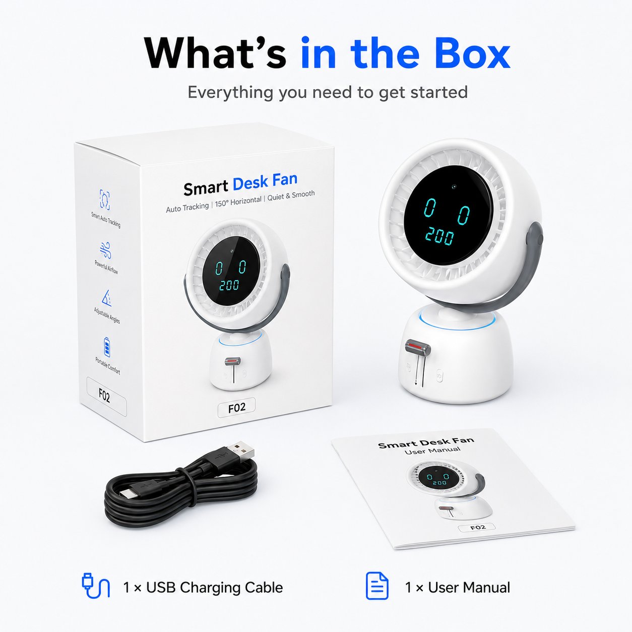 🔥🤖Smart Auto Tracking Desk Fan