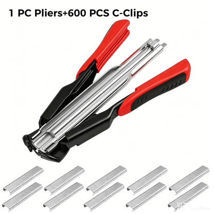 ✨Spring-Loaded Hog Ring Pliers Kit with 500 C-Clips