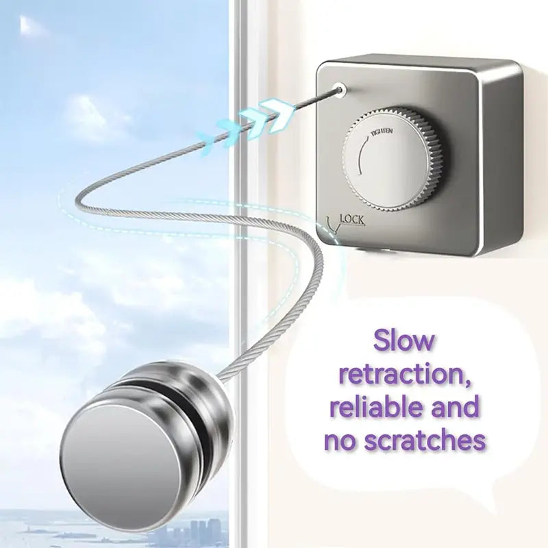🔥Wall Mount Invisible Stainless Steel Washing Line with Slow Retraction Design🏠