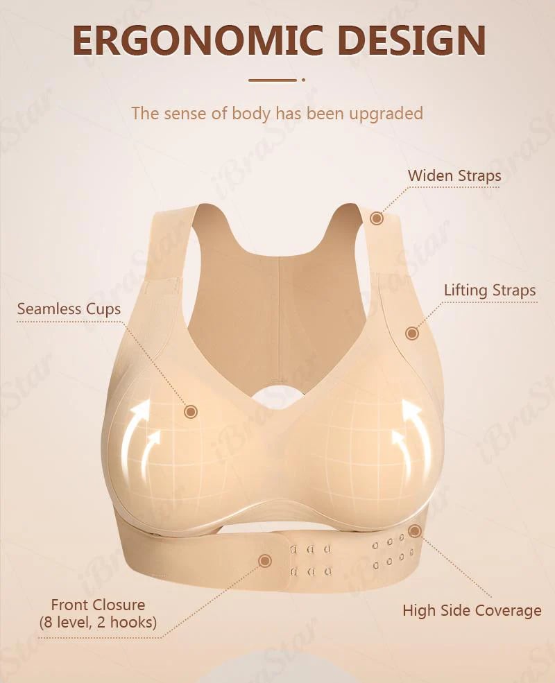🔥Cross Back Front Closure Wireless Posture Support Bra