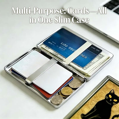 ✨🖤 Vintage Metal RFID Wallet Card Holder – Slim Credit Card Case for Women & Men 💳🔒