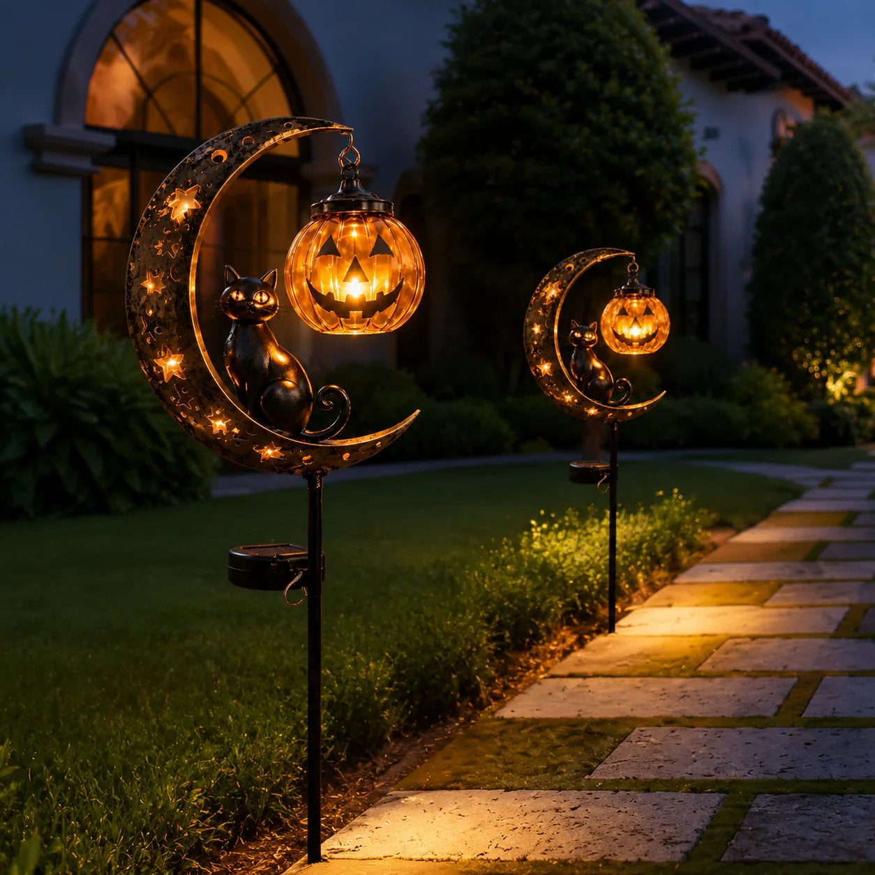 ✨ Halloween Early Bird Sale | 49% OFF Pumpkin Moon Garden Stake Light🎃