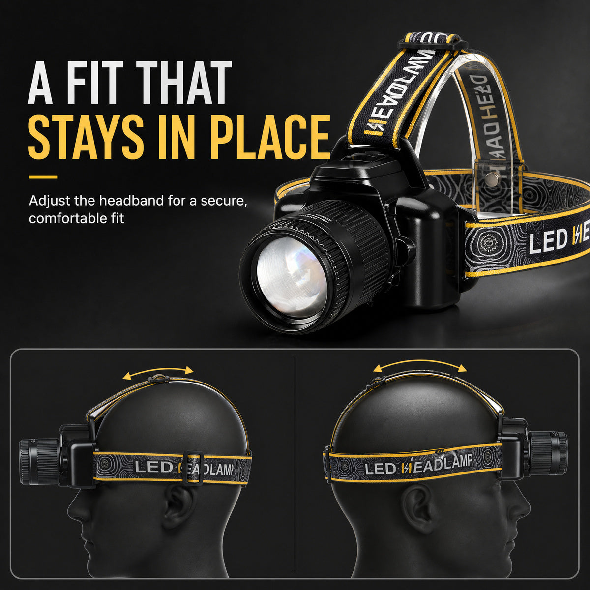 ✨Rechargeable, Zoomable, Waterproof Super Bright Headlamp (📦Buy 2 Free Shipping)