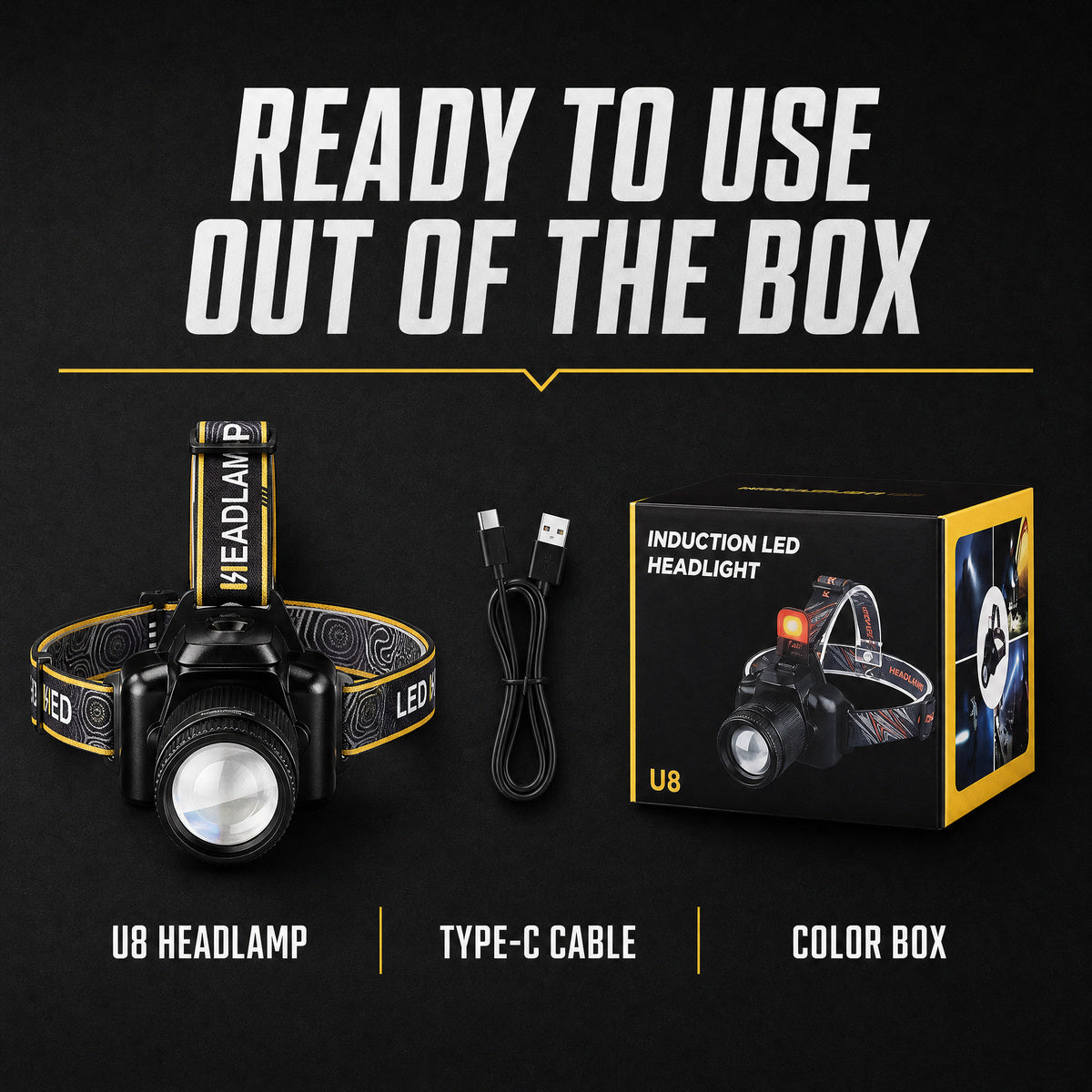 ✨Rechargeable, Zoomable, Waterproof Super Bright Headlamp (📦Buy 2 Free Shipping)