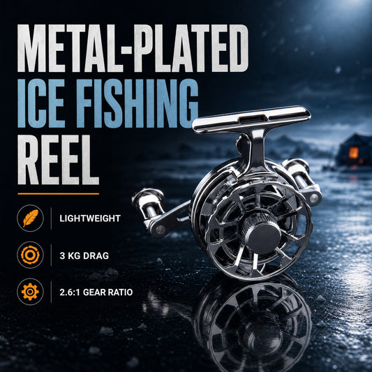 ✨Metal-plated ice fishing reel