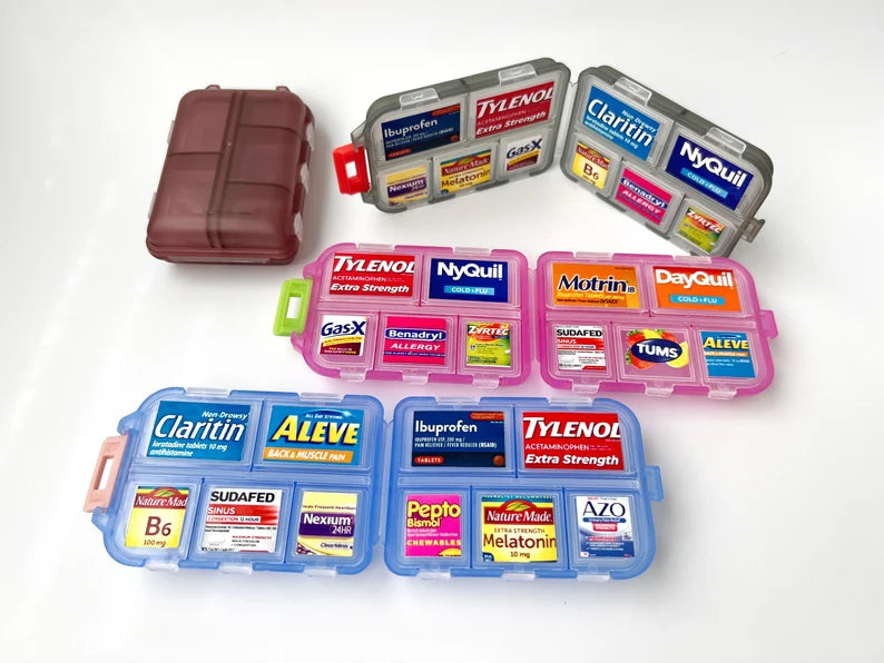 ✨Travel Pill Organizer Box (161 Labels for Customization)