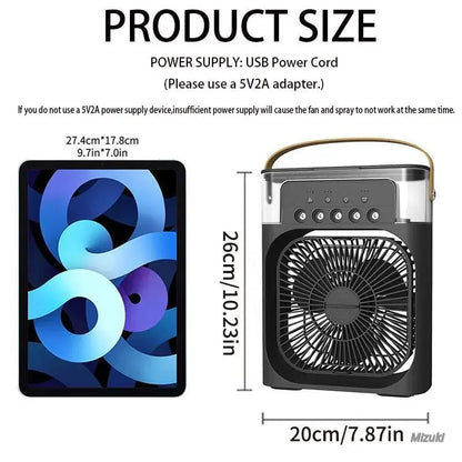 🔥Mini USB Desk Fan with Misting Spray – 3 Wind Speeds, Timer and Spray Modes