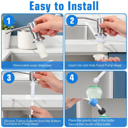 ✨Dish Soap Dispenser for Kitchen Sink (Brushed Nickel)
