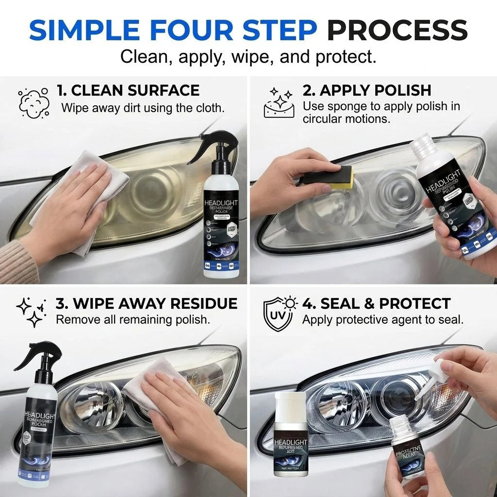 🔥Headlight Restoration Polish – Removes Oxidation, Yellowing & Restores Headlight Clarity