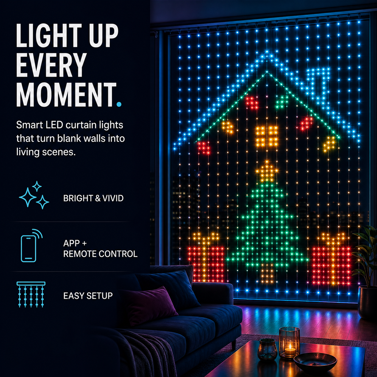 ✨Smart LED Curtain Lights💡