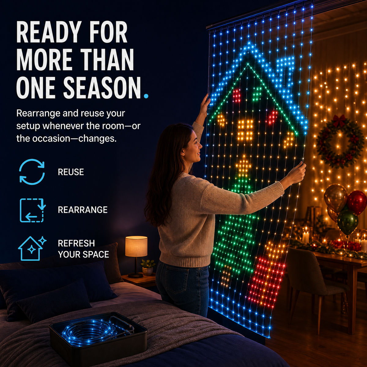 ✨Smart LED Curtain Lights💡