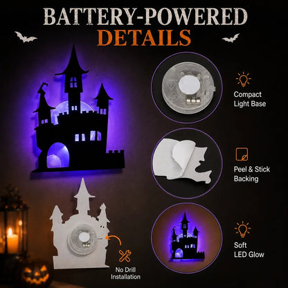 🔥30 PCS Halloween LED Silhouette Wall Light Stickers