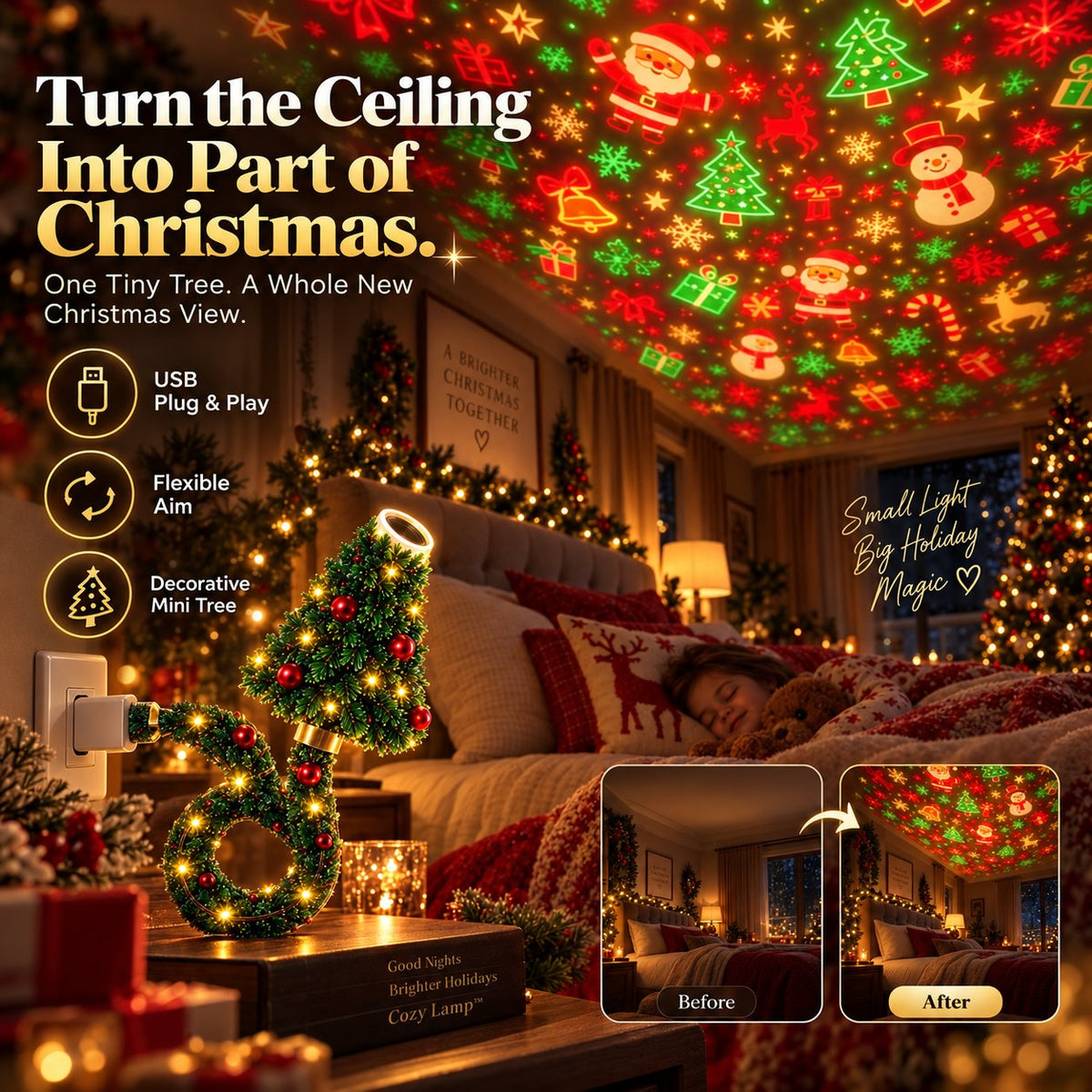 🔥 Last Day 49% OFF –🌲Christmas Tree-Shaped Projection Light