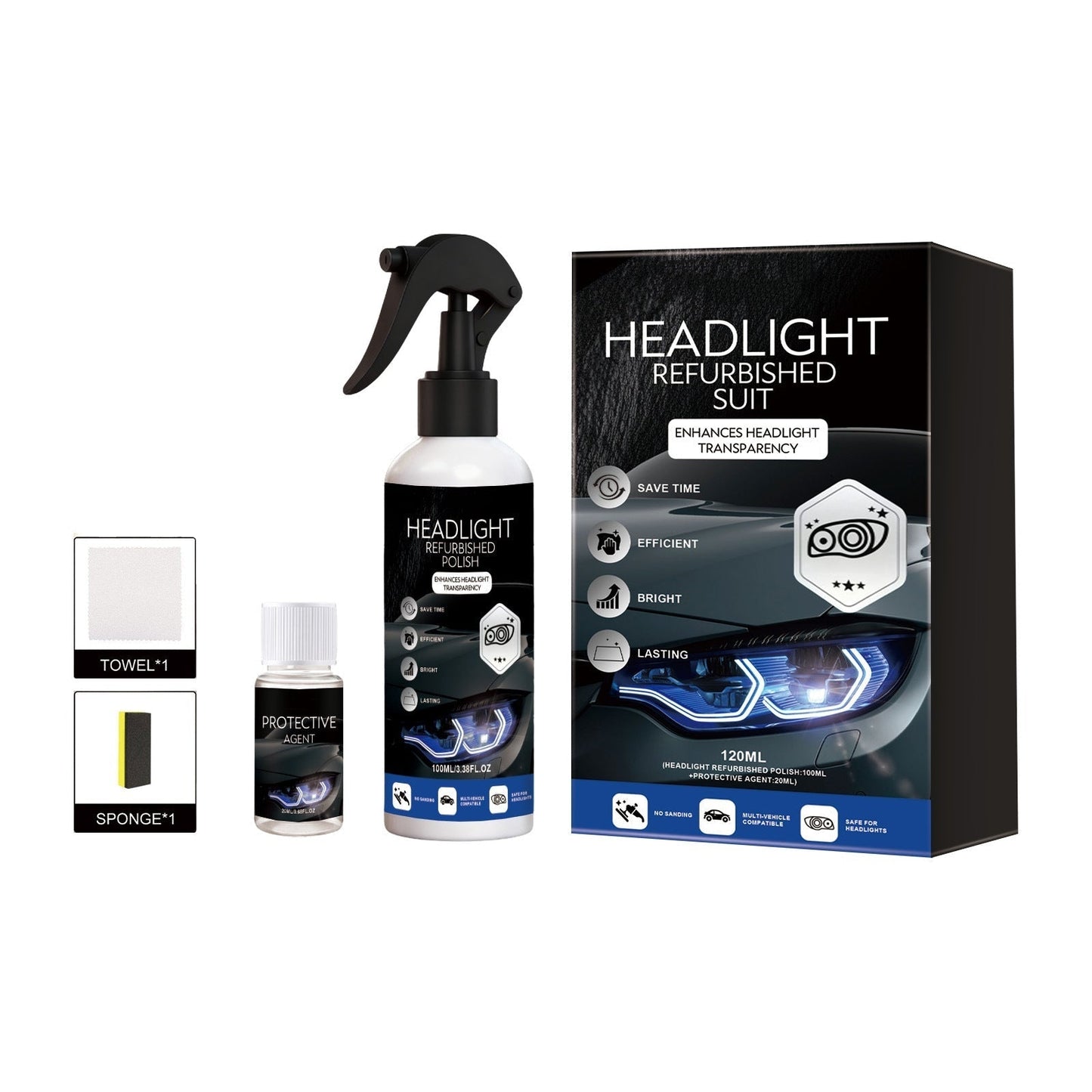 🔥Headlight Restoration Polish – Removes Oxidation, Yellowing & Restores Headlight Clarity