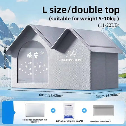 🔥Pet Air Conditioned house(Free ice bag 10+ water absorbent cotton bag*2+ cold-proof pad*1]