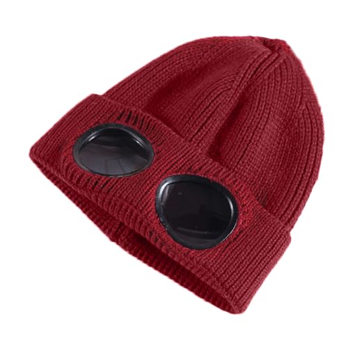 🎖️MansWill Winter Beanie Hat with Removable Goggles for Men & Women