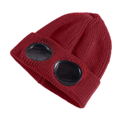 🎖️MansWill Winter Beanie Hat with Removable Goggles for Men & Women
