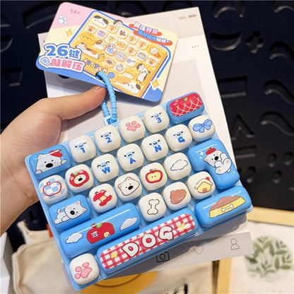 🎖️26-Key Decompression Button Toy Squeeze Keyboard Keychain