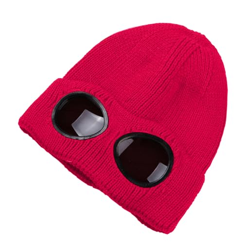 🎖️MansWill Winter Beanie Hat with Removable Goggles for Men & Women