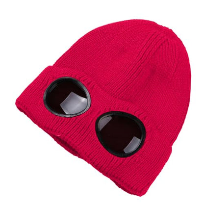 🎖️MansWill Winter Beanie Hat with Removable Goggles for Men & Women
