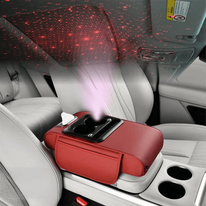 🎖️Car Armrest Pad with LED Starry Sky Light, Dual Type-C Charging Ports