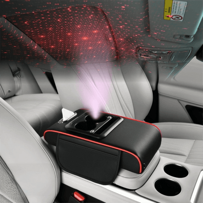 🎖️Car Armrest Pad with LED Starry Sky Light, Dual Type-C Charging Ports