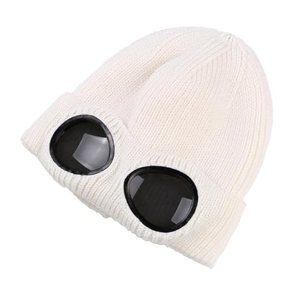 🎖️MansWill Winter Beanie Hat with Removable Goggles for Men & Women