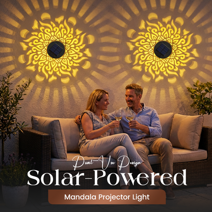 🎖️Solar Mandala Light – Stunning Pattern Projection, 2-in-1 Floor & Wall Design & IP65 Waterproof Auto On/Off 🌿