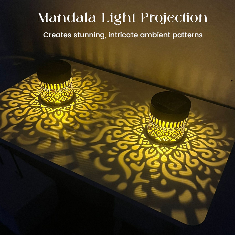 🎖️Solar Mandala Light – Stunning Pattern Projection, 2-in-1 Floor & Wall Design & IP65 Waterproof Auto On/Off 🌿