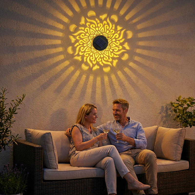 🎖️Solar Mandala Light – Stunning Pattern Projection, 2-in-1 Floor & Wall Design & IP65 Waterproof Auto On/Off 🌿