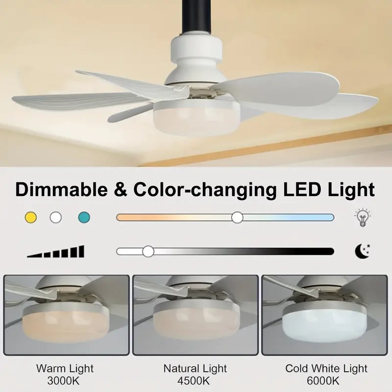 🔥LAST DAY SALE 50% OFF⏳40W LED Ceiling Fan Light – 20.5” Ultra-Quiet with Remote 🎯 | E27 + FREE B22 Adapter 🔌 | For Bedroom 😴, Kitchen 👩‍🍳 & Garage 🛠️
