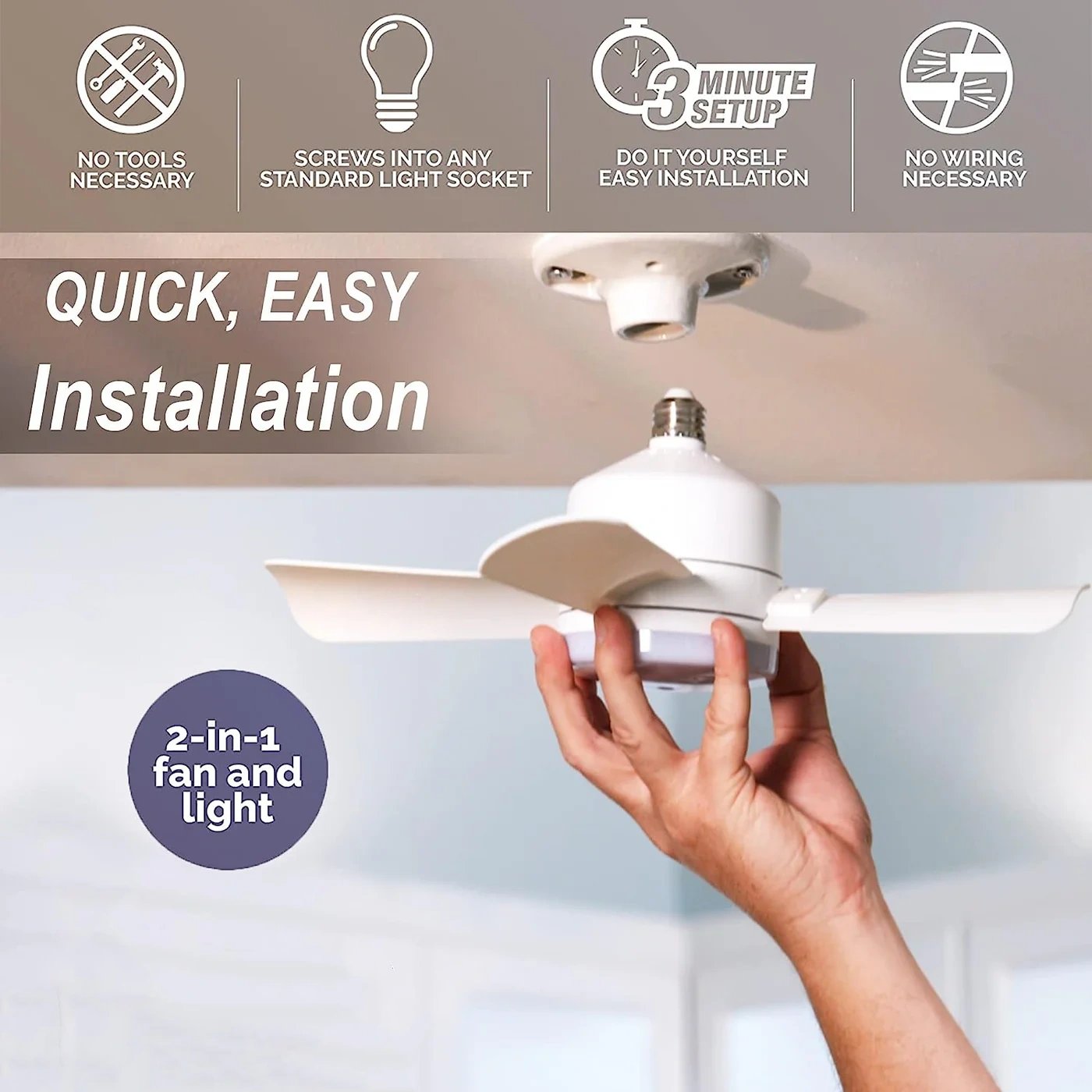 🔥LAST DAY SALE 50% OFF⏳40W LED Ceiling Fan Light – 20.5” Ultra-Quiet with Remote 🎯 | E27 + FREE B22 Adapter 🔌 | For Bedroom 😴, Kitchen 👩‍🍳 & Garage 🛠️